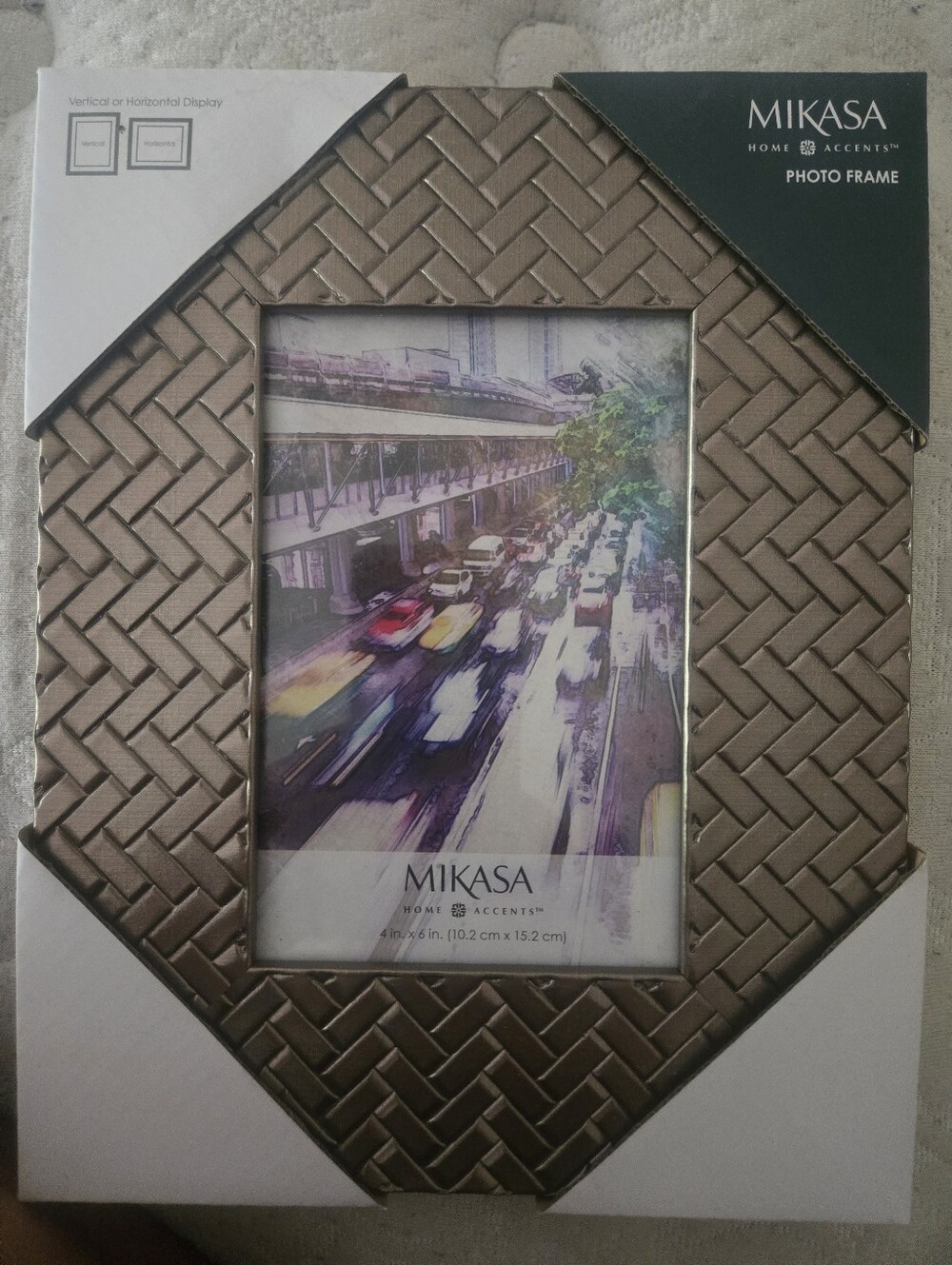 Mikasa Woven Metal-Effect Photo Frame - Bronze